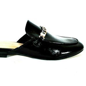 Marc Fisher Whiley Black Patent Slip On Mules Flat Shoes Women's 6 M (SW14)pm2